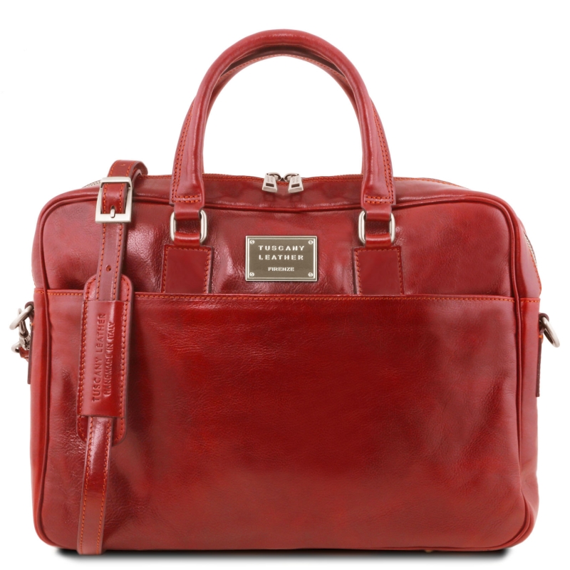 Leder-Laptoptasche Urbino 1 Fach rot Leder-Laptoptasche Urbino 1 Fach rot